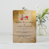 金エレガント箔ひび結婚割れ セーブザデート (スタンド正面)