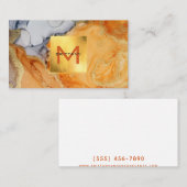 金エレガント箔アンバーグレーカスタムDIY 名刺 (正面/裏面)