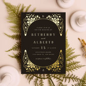 金エレガント箔アールヌーボー 箔招待状