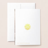 金エレガント箔エンジェルズベビーガール写真バプテスマ 箔カード (裏面封筒付き)