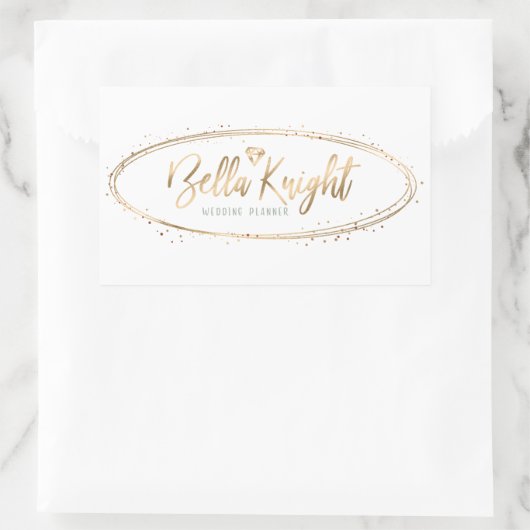 金エレガント箔オフェイクバル紙吹雪会社のロゴ 長方形シール (バッグ)