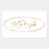 金エレガント箔オフェイクバル紙吹雪会社のロゴ 長方形シール (正面)