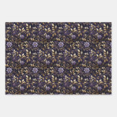 金エレガント箔オン紫：休日紙 ラッピングペーパーシート (正面)