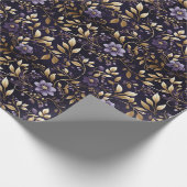 金エレガント箔オン紫:休日紙 ラッピングペーパー (角)