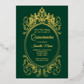金エレガント箔クインセアニラ招待状クラウン 箔シーズンカード (正面)