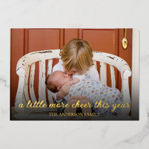 金エレガント箔クリスマス新生児発表 箔招待状