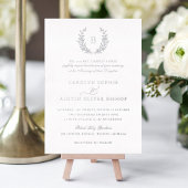 金エレガント箔クレストリーフモノグラム結婚ズ 箔招待状