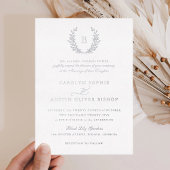 金エレガント箔クレストリーフモノグラム結婚ズ 箔招待状