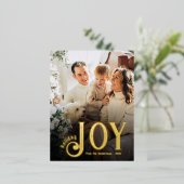 金エレガント箔ジョイフォトホリデーハガキ 箔シーズンポストカード (立ち正面)