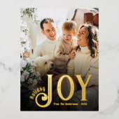 金エレガント箔ジョイフォトホリデーハガキ 箔シーズンポストカード (正面)