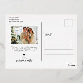 金エレガント箔スクリプトコラージホリデーポストカード 箔シーズンポストカード (裏面)