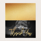 金エレガント箔スクリプトフォトサンキューカード 名刺 (外部フラット)