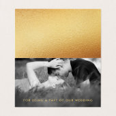 金エレガント箔スクリプトフォトサンキューカード 名刺 (内部フラット)