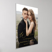 金エレガント箔スクリプ結婚トのウェルカムサイン 箔ポスター (レイダウン)