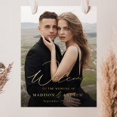 金エレガント箔スクリプ結婚トのウェルカムサイン 箔ポスター