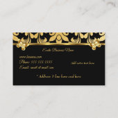 金エレガント箔ダマスクフローラ蝶ブラック 名刺 (裏面)