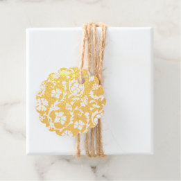 金エレガント箔ダマスクミニマリストフォイルメッセージカード フェイバータグ