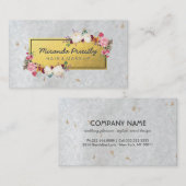 金エレガント箔ダマフェイクスクフローラメイクアップアーティスト 名刺 (正面/裏面)