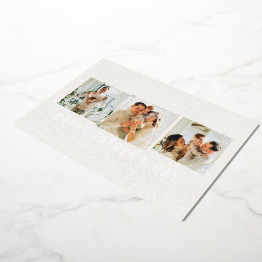 金エレガント箔ハッピー父の日3フォトカード 箔招待状 (回転した状態)