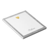 金エレガント箔ハートスモダンクリプトパーソナライズされた ノートパッド (アングル)