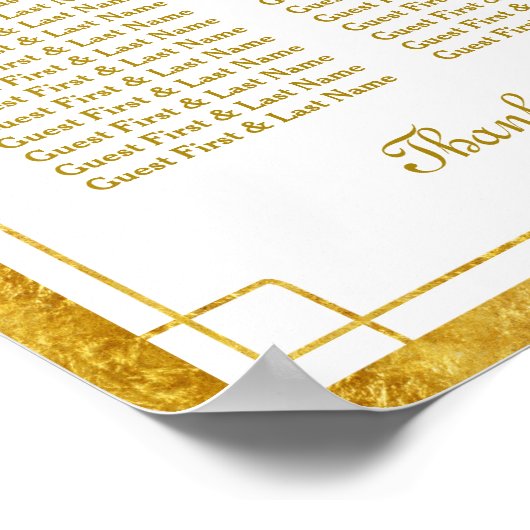 金エレガント箔ハート枠のウェディング座席表 ポスター (角)