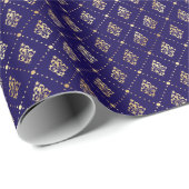 金エレガント箔パタフェイクーンのクリスマス ラッピングペーパー (ロールコーナー)