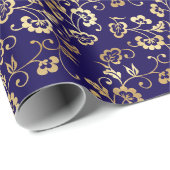 金エレガント箔パタフェイクーンのクリスマス ラッピングペーパー (ロールコーナー)