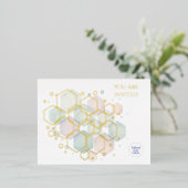 金エレガント箔パーティーミニマ企業のリスト 箔招待状ポストカード (立ち正面)