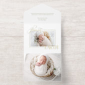 金エレガント箔ピースオンアース写真 オールインワン招待状 (内側)