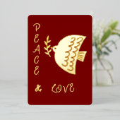 金エレガント箔ピースドーヴクリス企業のマス 箔シーズンカード (立ち正面)