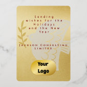 金エレガント箔ピースドーヴクリス企業のマス 箔シーズンカード (裏面)