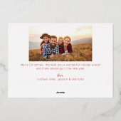 金エレガント箔ファミリー写真 |クリスマス 箔シーズンカード (裏面)