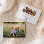 金エレガント箔ファミリー写真 |クリスマス 箔シーズンカード