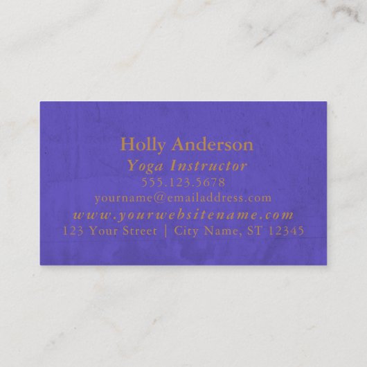 金エレガント箔フェイクマンダラ（テクスチャ付き/紫） 名刺 (裏面)