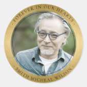 金エレガント箔フェイク悔やみや弔慰記念写真 ラウンドシール (正面)