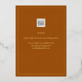 金エレガント箔フォトコラージュテラコッタ結婚ズ 箔招待状 (裏面)