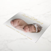 金エレガント箔フォトホリデー誕生のお知らせ 箔シーズンカード (回転した状態)