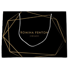 金エレガント箔フレームモダンプロフェッショナル ラージペーパーバッグ