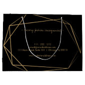 金エレガント箔フレームモダンプロフェッショナル ラージペーパーバッグ (裏面)