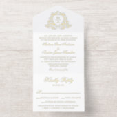 金エレガント箔フローラクレストモノグラム結婚ズ オールインワン招待状 (内側)