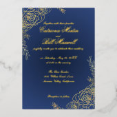 金エレガント箔フローラ結婚式招待状 箔招待状 (正面)