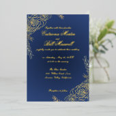 金エレガント箔フローラ結婚式招待状 箔招待状 (立ち正面)