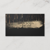 金エレガント箔ブラシストロークが黒く乾く 名刺 (正面)