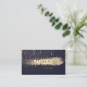 金エレガント箔ブラシストローク爪、 ネイルブルー 名刺 (スタンド正面)