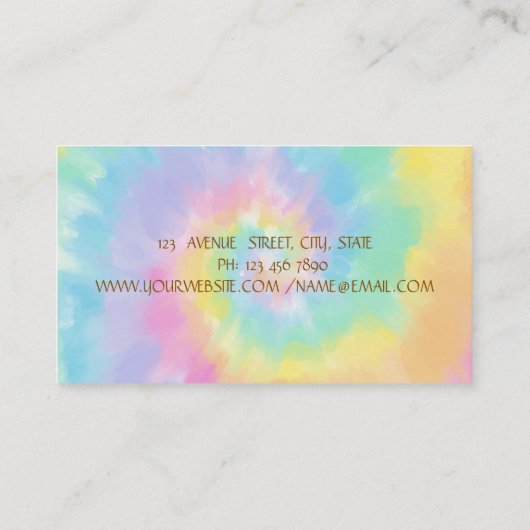 金エレガント箔ブラシストローク絞り染め手製 名刺 (裏面)