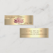 金エレガント箔ブラシストローク、グリッターロータス スキニー名刺 (正面/裏面)