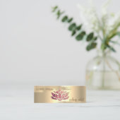 金エレガント箔ブラシストローク、グリッターロータス スキニー名刺 (スタンド正面)