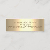 金エレガント箔ブラシストローク、グリッターロータス スキニー名刺 (裏面)