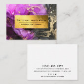 金エレガント箔ブラックパープルマーブレーカスタムド 名刺 (正面/裏面)