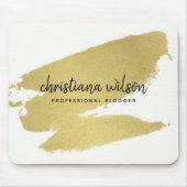 金エレガント箔ブラックブラシ筆跡 マウスパッド (正面)